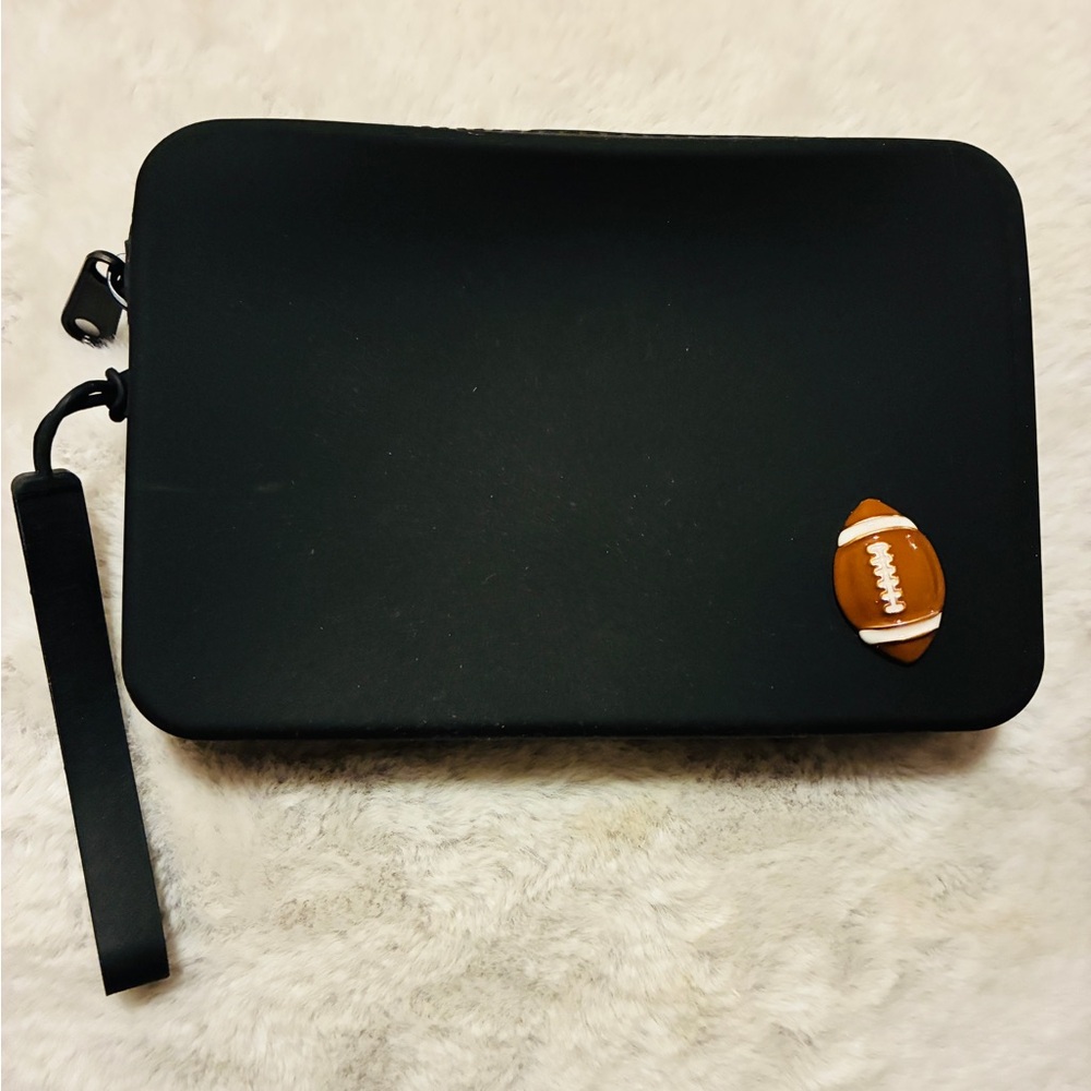 Black Clutch with Football Accent